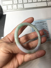 Load image into Gallery viewer, 54.4mm certified 100% natural Type A white/purple/sunny green slim round cut jadeite jade bangle PC253-0842