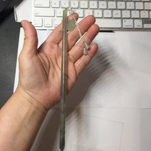 Load image into Gallery viewer, 20cm 100% Natural icy white gray black(灰冰) Xiu Jade (Serpentine) Hairpin AW66
