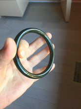 Load image into Gallery viewer, 62.8mm certified 100% Natural dark green/black meteorite round cut nephrite bangle HN131-0595
