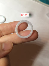 Load image into Gallery viewer, 100% natural type A white slim jadeite jade band ring BF53