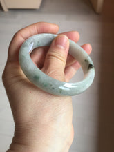 Load image into Gallery viewer, 54.5mm Certified 100% natural Type A white with green floating flowers jadeite jade bangle BN19-7053
