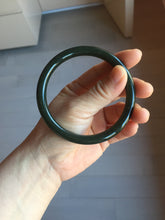 Load image into Gallery viewer, 62.8mm certified 100% Natural dark green/black meteorite round cut nephrite bangle HN131-0595