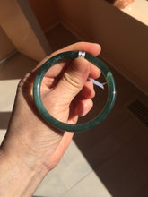 Load image into Gallery viewer, 54mm Certified Type A 100% Natural dark green/blue/gray Guatemala slim round cut Jadeite bangle PC184-0790