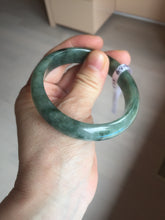 Load image into Gallery viewer, 54.5mm certified 100% natural dark green black jadeite jade bangle AS87-7064