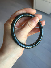 Load image into Gallery viewer, 60mm certified 100% Natural dark green/black meteorite round cut nephrite bangle HN132-0606