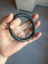 Load image into Gallery viewer, 60mm certified 100% Natural dark green/black meteorite round cut nephrite bangle HN132-0606
