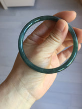 Load image into Gallery viewer, 59mm Certified Type A 100% Natural light black/green/gray Guatemala slim round cut Jadeite bangle PJ75-0694
