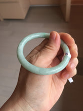 Load image into Gallery viewer, 51mm certified Type A 100% Natural light green sunny green white round cut Jadeite Jade bangle PH165