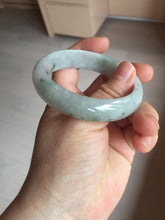 Load image into Gallery viewer, 54.5mm Certified 100% natural Type A white with green floating flowers jadeite jade bangle BN19-7053