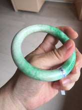 Load image into Gallery viewer, 56.5mm certified 100% natural sunny green yellow chubby jadeite jade bangle AS89-7058