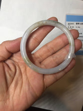 Load image into Gallery viewer, 53.5mm Certified type A 100% Natural light green purple brown black slim round cut Jadeite bangle PB184-9125