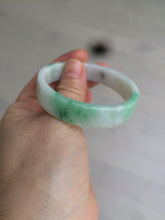 Load image into Gallery viewer, 52.5mm Certified type A 100% Natural sunny green/purple/white square Jadeite Jade bangle AT87-4715