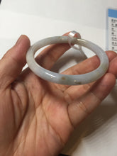 Load image into Gallery viewer, 53.5mm Certified type A 100% Natural light green purple brown black slim round cut Jadeite bangle PB184-9125