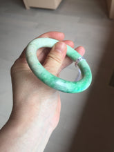 Load image into Gallery viewer, 56.5mm certified 100% natural sunny green yellow chubby jadeite jade bangle AS89-7058