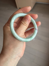 Load image into Gallery viewer, 51mm certified Type A 100% Natural light green sunny green white round cut Jadeite Jade bangle PH165