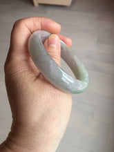 Load image into Gallery viewer, 51.5mm certified 100% natural type A light purple sunny green yellow oval jadeite jade bangle BL77-8666