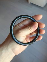 Load image into Gallery viewer, 62.8mm certified 100% Natural dark green/black meteorite round cut nephrite bangle HN133-0589