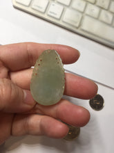 Load image into Gallery viewer, Type A 100% Natural Light Green-Gray (淡油冰) Jadeite Jade Monkey with Longevity Peach (寿桃) Pendant – Wisdom, Courage & Longevity PC240