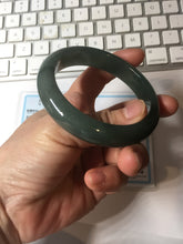 Load image into Gallery viewer, 57.6mm Certified type A 100% Natural oily dark green (老油青) gray black Jadeite bangle PC254-1391