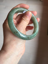 Load image into Gallery viewer, 57.2mm certified Type A 100% Natural icy watery dark green gray Jadeite Jade bangle PC14-0371