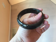 Load image into Gallery viewer, 60.3mm 100% Natural dark green/black meteorite Stellar Night sky nephrite bangle HN26-7598