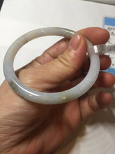 Load image into Gallery viewer, 53.5mm Certified type A 100% Natural light green purple brown black slim round cut Jadeite bangle PB184-9125