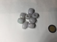 Load image into Gallery viewer, Type A 100% Natural white/light purple olive shape Jadeite Jade LuluTong (Every road is smooth) bead pendant BK108