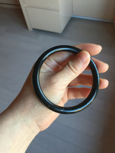 Load image into Gallery viewer, 62.8mm certified 100% Natural dark green/black meteorite round cut nephrite bangle HN133-0589