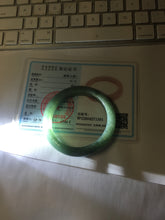 Load image into Gallery viewer, 57.6mm Certified type A 100% Natural oily dark green (老油青) gray black Jadeite bangle PC254-1391