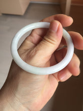 Load image into Gallery viewer, 54.5mm Certified type A 100% Natural light green white purple slim round cut Jadeite bangle BN20-9106