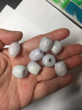 Load image into Gallery viewer, Type A 100% Natural white/light purple olive shape Jadeite Jade LuluTong (Every road is smooth) bead pendant BK108