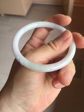 Load image into Gallery viewer, 54.5mm Certified type A 100% Natural light green white purple slim round cut Jadeite bangle BN20-9106