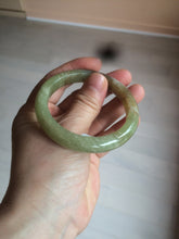 Load image into Gallery viewer, 51.7mm certified Type A 100% Natural yellow/sugar brown flying snow and dandelions nephrite Jade bangle HE78-0462