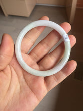 Load image into Gallery viewer, 54.5mm Certified type A 100% Natural light green white purple slim round cut Jadeite bangle BN20-9106