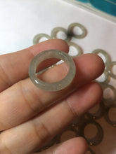 Load image into Gallery viewer, 15.9mm/size 5 1/4 100% natural type A icy watery dark green/light green/yellow/gray jadeite jade band ring BF54