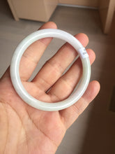 Load image into Gallery viewer, 54.5mm Certified type A 100% Natural light green white purple slim round cut Jadeite bangle BN20-9106