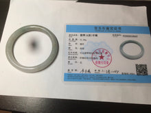 Load image into Gallery viewer, 53.6mm Certified 100% natural Type A light green/gray round cut jadeite jade bangle AX72-6947