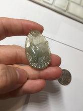 Load image into Gallery viewer, Type A 100% Natural Light Green-Gray (淡油冰) Jadeite Jade Pig Pendant – Abundance, Prosperity, Happiness & Good Fortune PC241