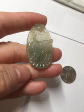 Load image into Gallery viewer, Type A 100% Natural Light Green-Gray (淡油冰) Jadeite Jade Pig Pendant – Abundance, Prosperity, Happiness & Good Fortune PC241