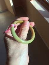 Load image into Gallery viewer, 48-53 mm Type A 100% Natural yellow brown Jadeite oval/round Jade bangle group girl/small adult hand Z45