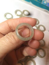 Load image into Gallery viewer, 15.9mm/size 5 1/4 100% natural type A icy watery dark green/light green/yellow/gray jadeite jade band ring BF54