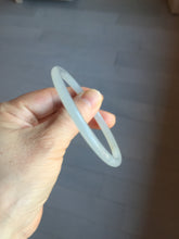 Load image into Gallery viewer, 58mm Certified 100% Natural icy watery white gray pink slim nephrite jade bangle HN135-9191