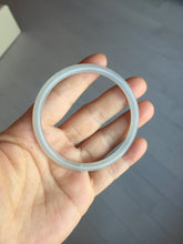 Load image into Gallery viewer, 58mm Certified 100% Natural icy watery white gray pink slim nephrite jade bangle HN135-9191