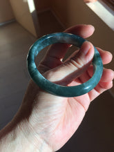 Load image into Gallery viewer, 55mm Certified Type A 100% Natural dark green/blue/gray/black Guatemala Jadeite bangle PB281-0710