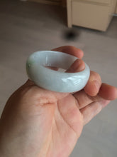 Load image into Gallery viewer, 41.1mm certified Type A 100% Natural sunny green white Jadeite Jade little kid bangle BG35-0099