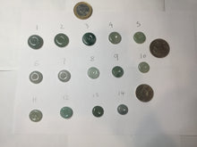 Load image into Gallery viewer, 12-17.5mm Type A 100% Natural oily dark green(淡油青) gray green Jadeite Safety Guardian Button donuts pendant PH61 Add on item