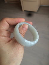 Load image into Gallery viewer, 41.1mm certified Type A 100% Natural sunny green white Jadeite Jade little kid bangle BG35-0099