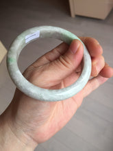Load image into Gallery viewer, 56.5mm 100% natural type A sunny green/white/purple jadeite jade bangle BM49-8039