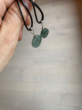 Load image into Gallery viewer, 100% natural icy watery dark green/gray jadeite jade safe and sound couple pendant pair BG4