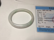 Load image into Gallery viewer, Shopify only 52mm certified type A 100% Natural sunny green/white/yellow oval jadeite jade bangle AR117-0264